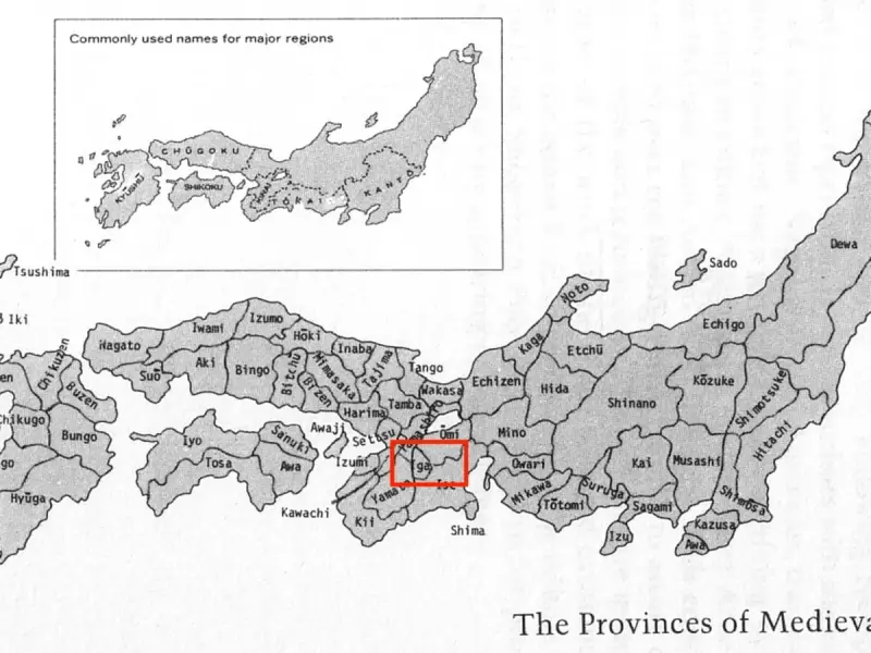 les régions d'origine des ninja : Iga et Koga