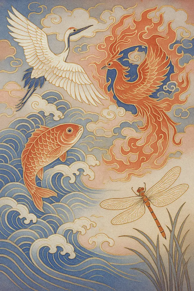 motifs japonais animaux