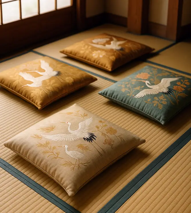 motifs japonais coussins zabuton