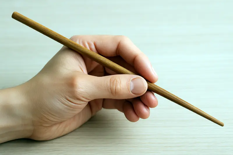 tenir des baguettes japonaises étape 1