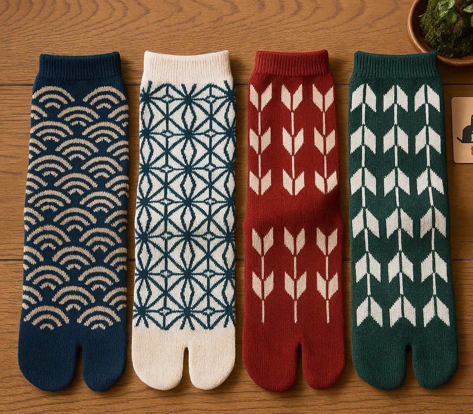 chaussettes japonaises motifs traditionnels