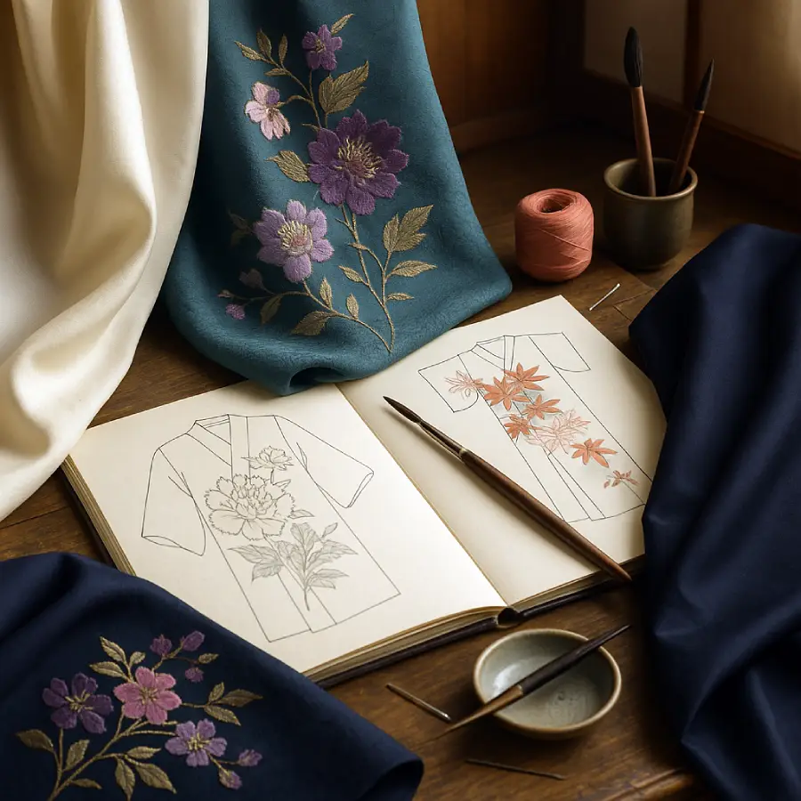 le choix de la soie pour un kimono de luxe pour femme