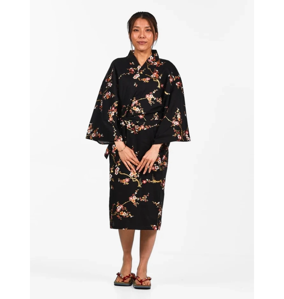 Kimono court femme noir