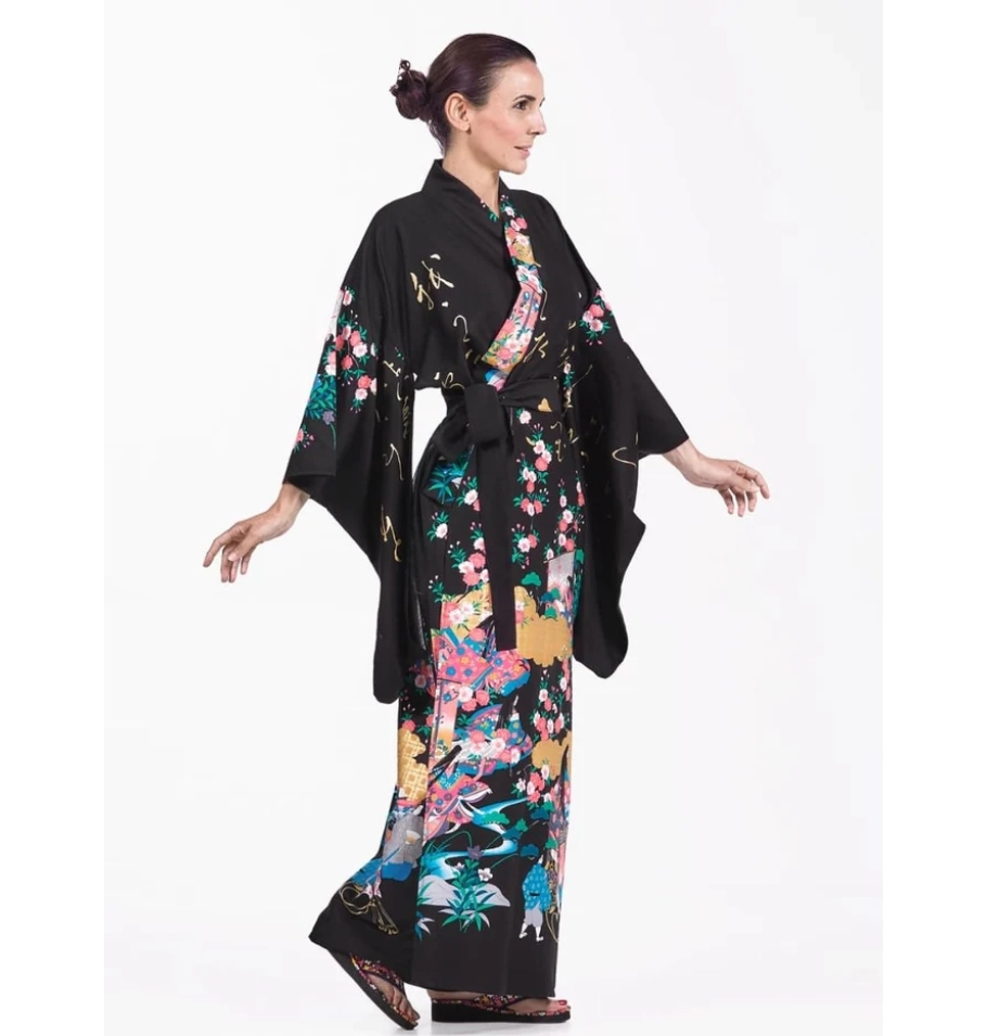 Kimono furisode femme noir