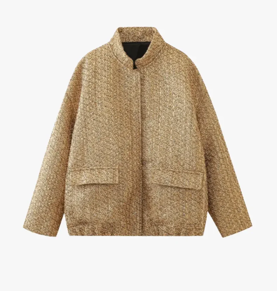 Veste kimono doré scintillante élégante pour femme Hikari