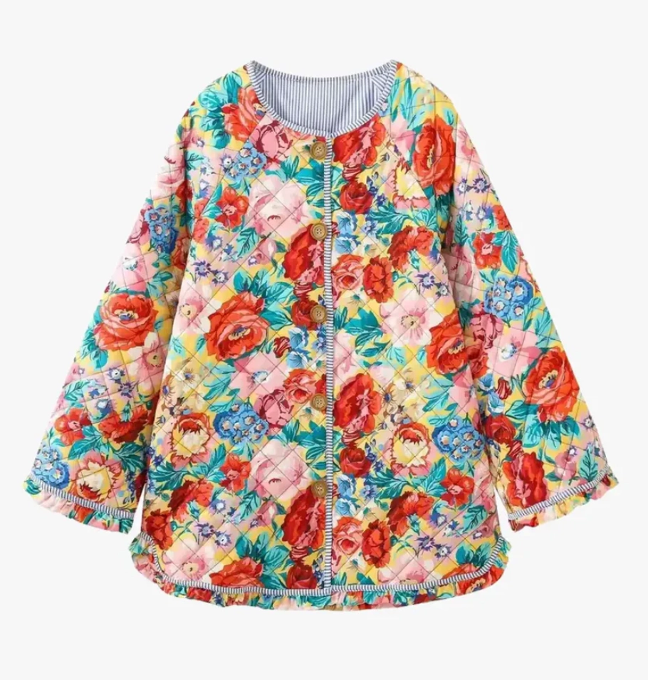 Veste kimono fleurie matelassée femme Hanabira