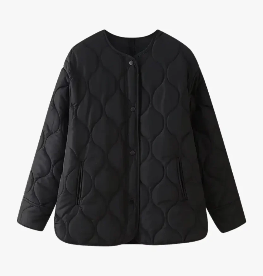 Veste kimono noire matelassée femme Aokaze