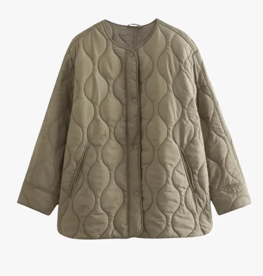 Veste kimono olive matelassée femme Aokaze