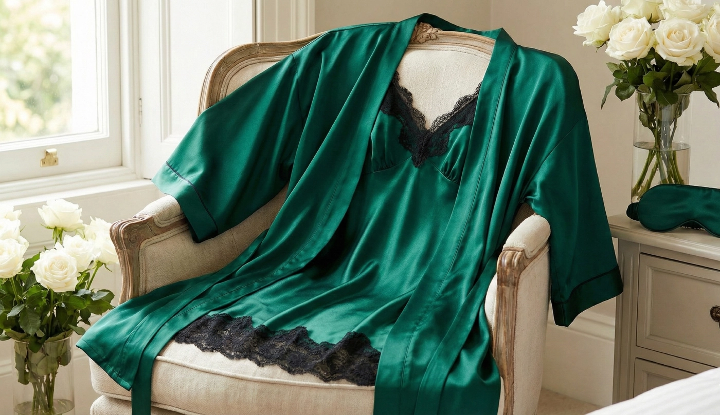 ensemble déshabillé et nuisette soie femme luxe 22 momme